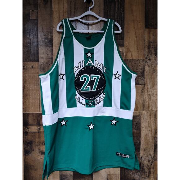 🔥 Miami Florida Allstars #27 Street Ball Jersey – Green/White – Size 52 – Great - Picture 2 of 12